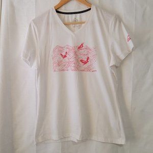 Mckinley White Vneck Graphic Tshirt Womens Large